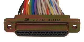ITT CANNON MDM-25PH006B-F222 CABLE ASSY, MICRO D PLUG-FREE END, 36"