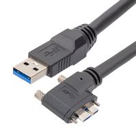 L-COM CAU3HFA-90RMBV-1M USB CABLE, 3.0 A PLUG-R/A MICRO B PLUG