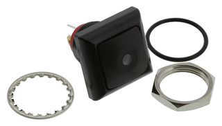 E-SWITCH RP8400B2M1CEBLKBLKBLU. PB SW, SPST, 0.125A, 125VAC, BLU, SOLDER