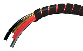 PANDUIT T38F-C0 SPIRAL WRAP, PE, BLACK, 0.375IN OD, 100F