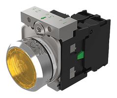 EAO 45-1231.21G6.000.101 ILLUM INDUSTRIAL PB SW, SPST, 10A, YEL