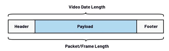 Payload and overhead in a data frame/packet