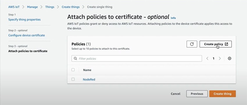 Figure 11: Adding Polices
